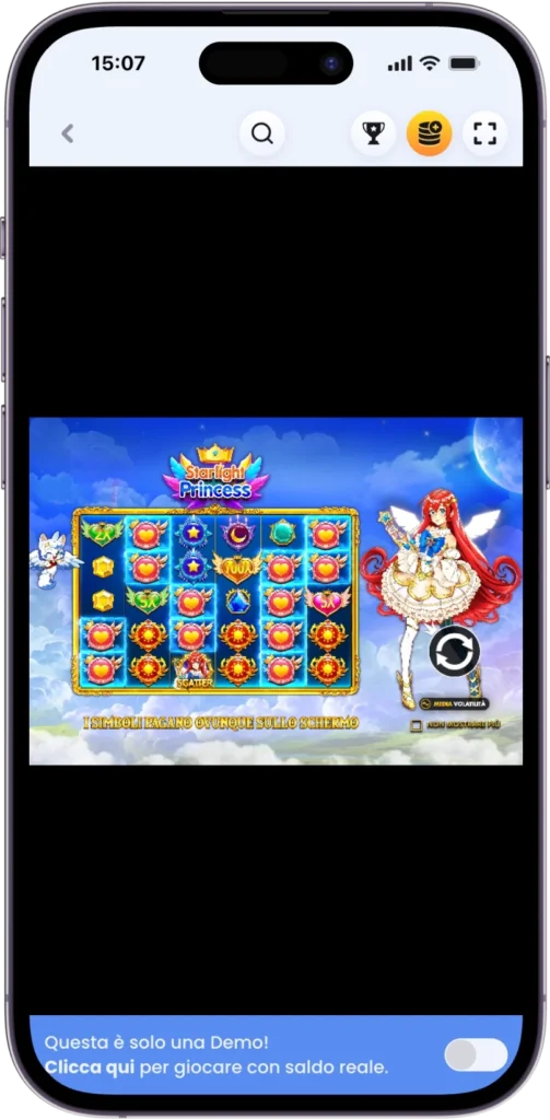 Controllate i simboli uguali de Starlight Princess