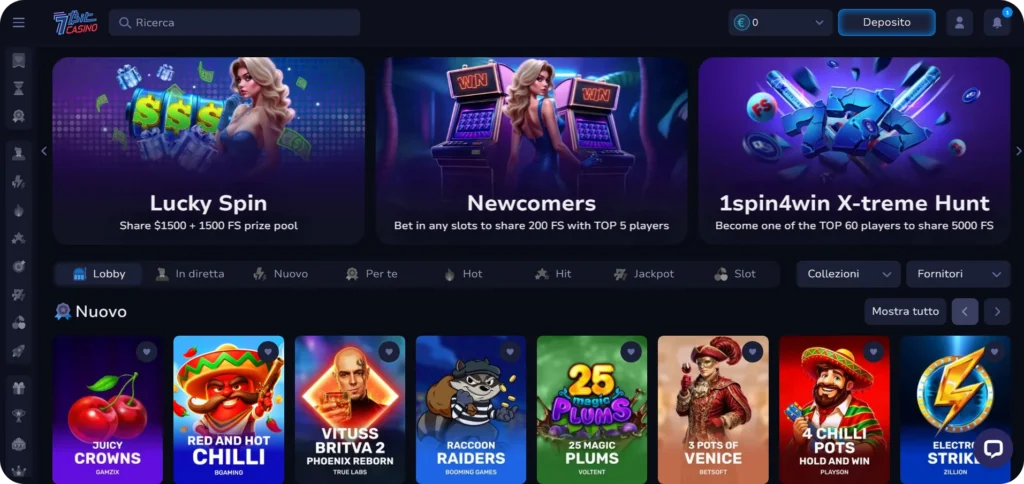Home page di 7Bit Casino