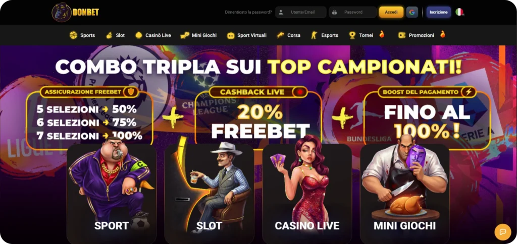 Home page di Donbet