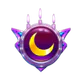 La luna viola con le candele, simbolo di valore alto