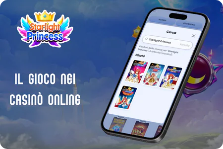 Starlight Princess nel catalogo di un casinò online su desktop e smartphone