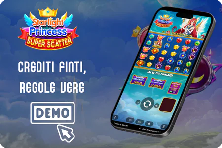 Crediti virtuali nella demo di Starlight Princess Super Scatter